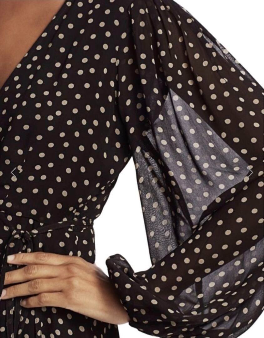POLO RALPH LAUREN 100% Silk Polka dot chiffon Dress Women POLO RALPH LAUREN 100% Silk Polka dot chiffon Dress Women