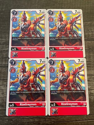 RizeGreymon ST7-07 U x4 Playset Digimon TCG