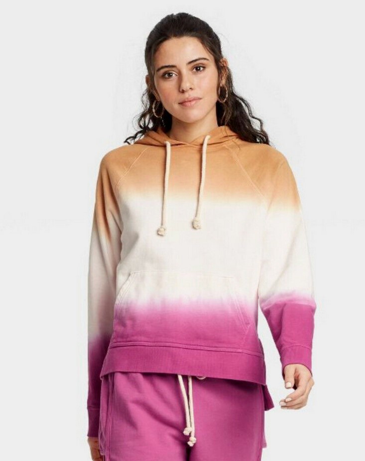 Universal Thread Womens Dip Dye Hoodie Sweatshirt L Kangaroo