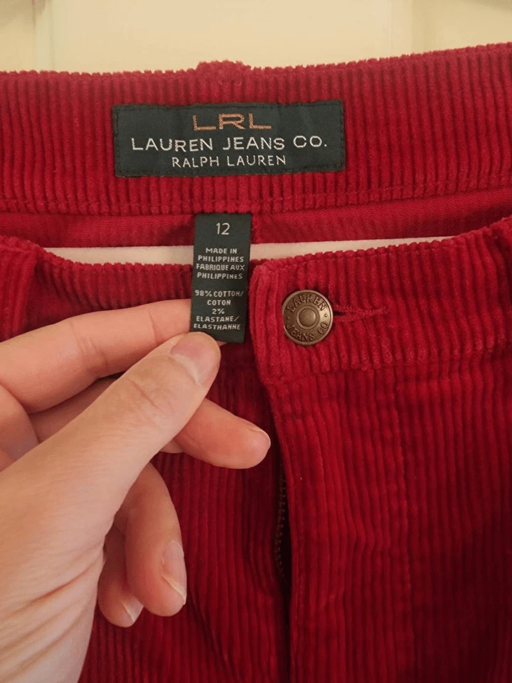 Ralph Lauren Lauren Rojo Pana Clásico Recto Talla 12 Vaqueros Foto 3 de 4