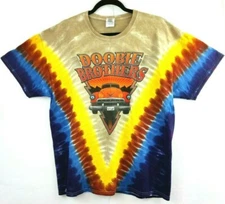 The Doobie Brothers Hot Rod Highway Blue Yellow Tie Dye T Shirt XL TG