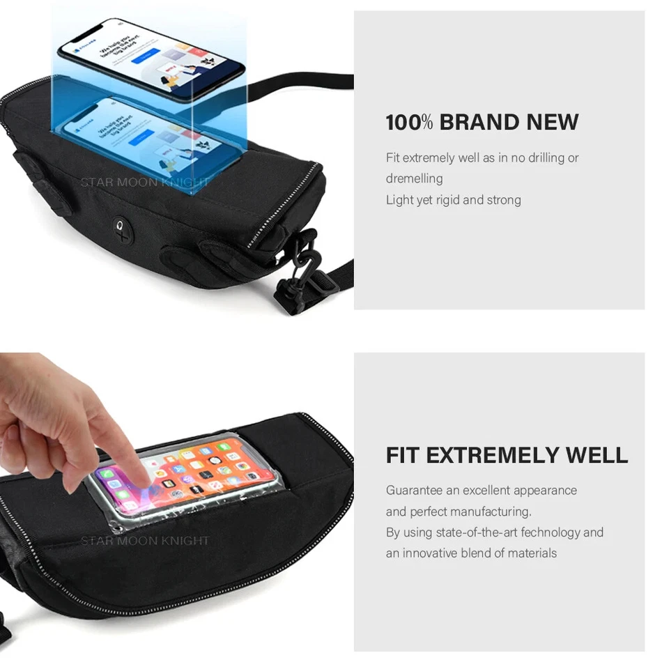 Bolsa de manillar de almacenamiento de motocicleta apta para YAMAHA MT-10 FZ-10 MT-03 MT-125 FZ6R Foto 4 de 4