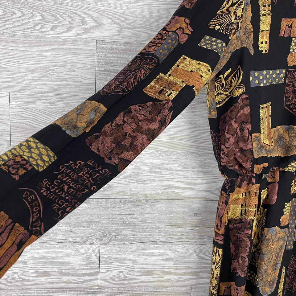 Vestido midi All That Jazz vintage marrom feminino tamanho 5/4 botão traseiro com zíper - Imagem 4 de 4