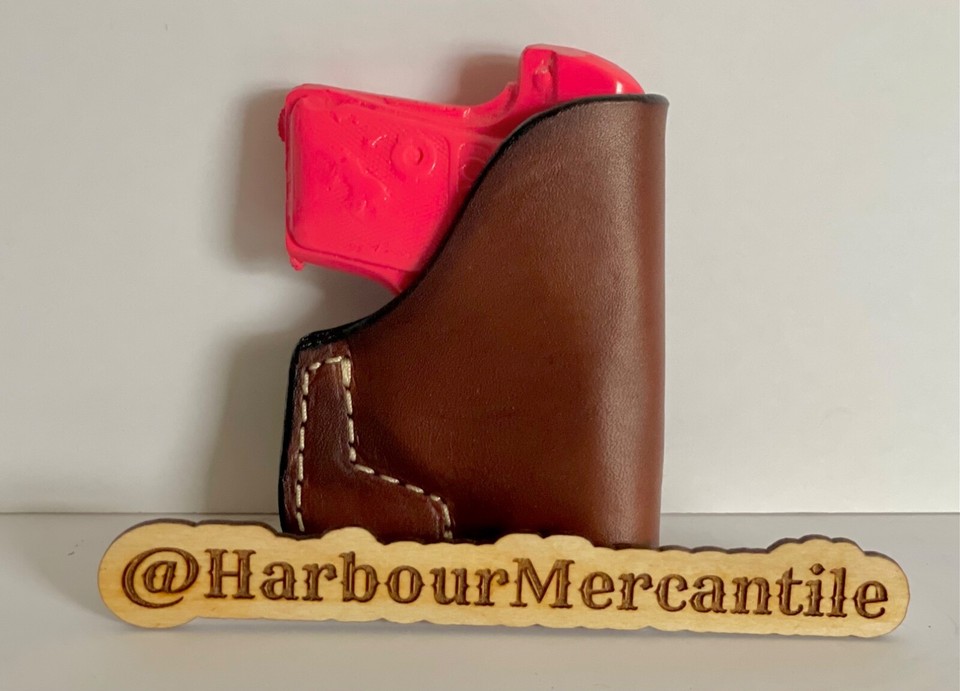 Leather Belt Pocket Handmade Holster for Colt Junior Vest Pocket