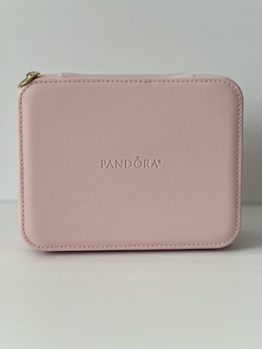 New Pandora Pink Zippered Jewelry Box Travel Case Organizer | eBay