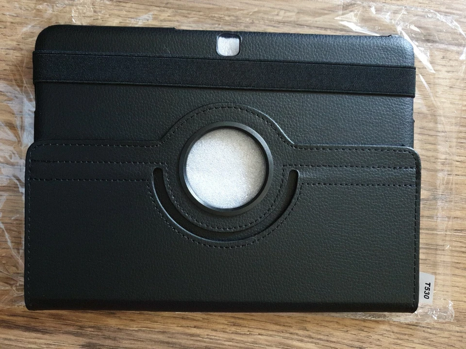 Funda con soporte de cuero giratoria abatible para Samsung Galaxy Tab SM-T530 Foto 3 de 4