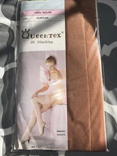 Women Stockings QueenTex Solid 2 Beige One Size Fits All NEW