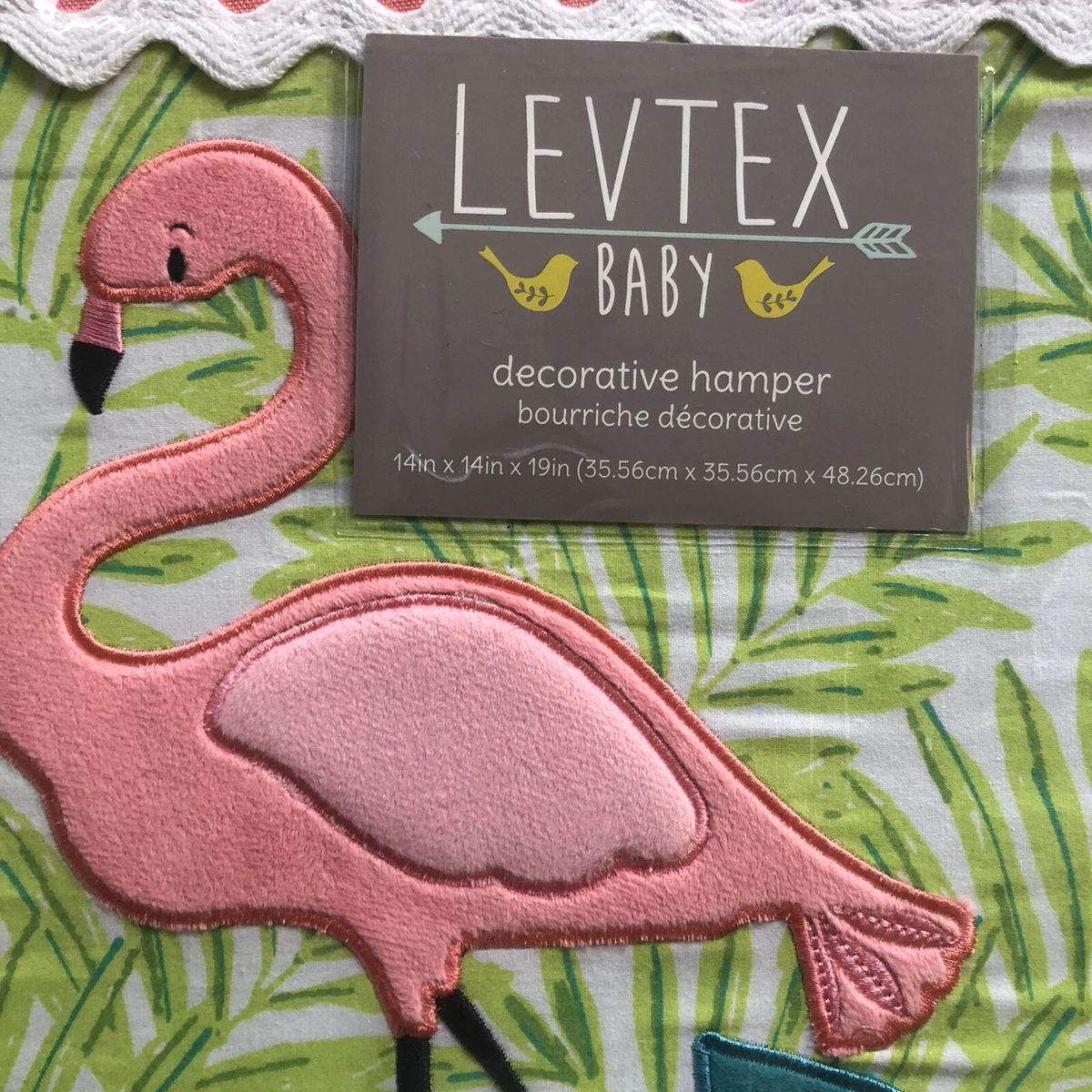 Levtex Baby Decorative Hamper Pink Flamingo 14 X 14 X 19 eBay