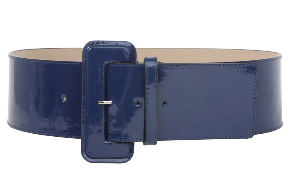 Patent Leather Blue Belts for Women for sale | eBay display picture 1