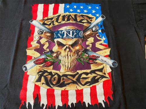 Guns N Roses "Illusion" Tour G n' F'n R's T-Shi 1990s vintage concert t-shirt, vintage, size XL, single stitch, B+ condition