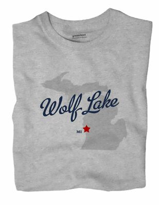Wolf Lake Michigan MI T-Shirt MAP
