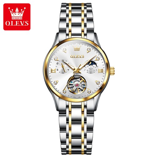 OLEVS Ladies Automatic Mechanical Watch Waterproof Fashion Luminous Wristwatch - Picture 15 of 19