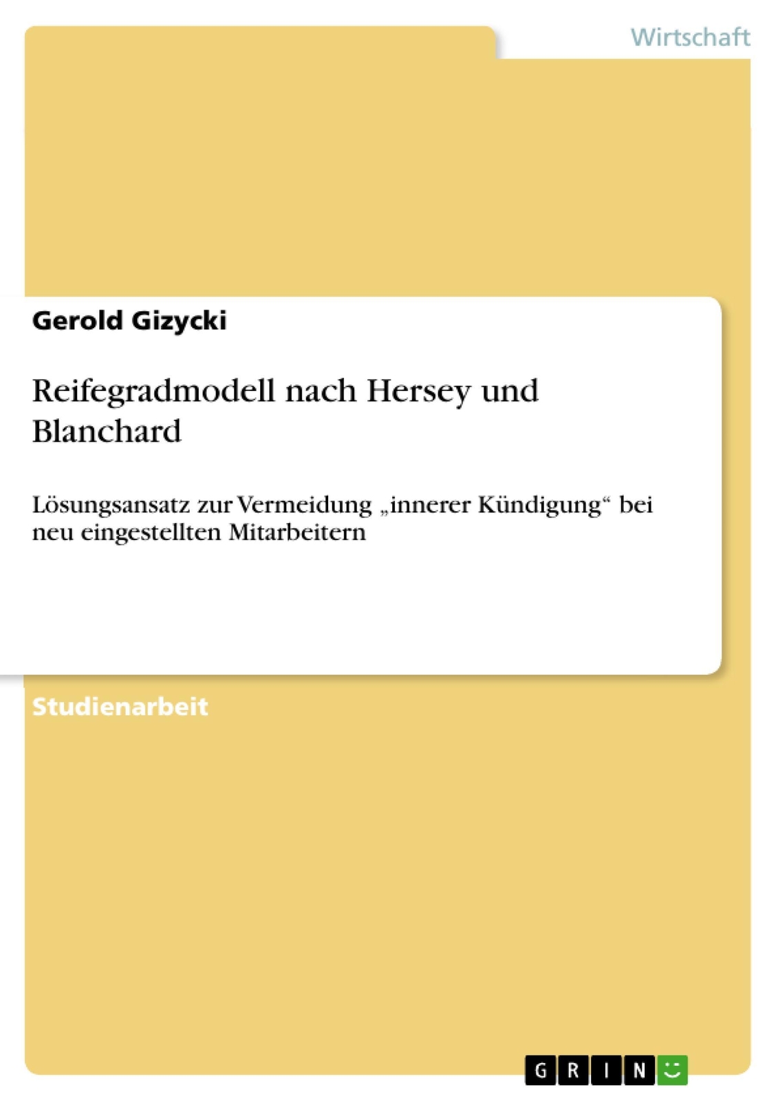 Thumbnail - Reifegradmodell Nach Hersey Und Blanchard | Gerold Gizycki |
