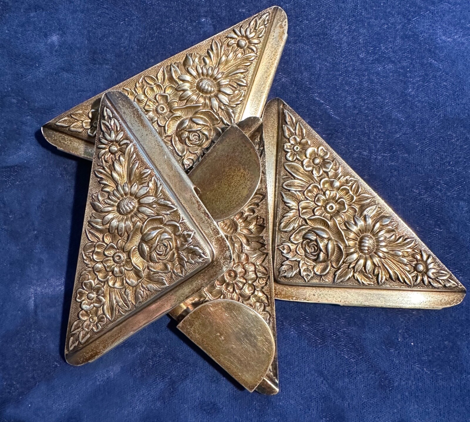 S. Kirk & Son REPOUSSE Set of 4 Sterling Silver DESK CORNER PAD Protectors, #5A