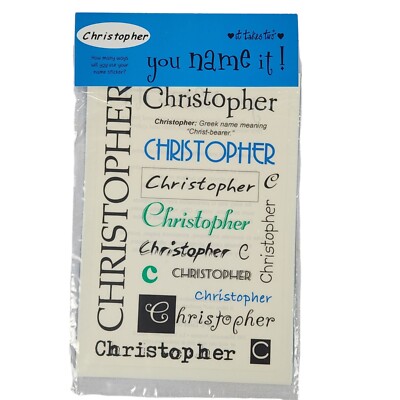 Christopher Name Sticker Set You Name it By It Takes Two!