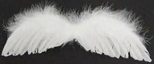 Factory Direct Craft 7" White Real Feather Angel Wings Pkg of 4