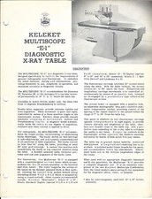 Medical Equipment Brochure - Keleket - E-1 - Diagnostic X-Ray Table (PH02)
