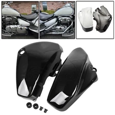 Black Battery Side Cover Kit For Suzuki Boulevard C50 2005-2017 2007 2010 2015