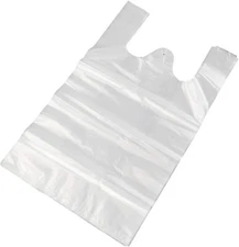 Bags 1/6 Large 21 x 6.5x11.5 .51 Mil T-Shirt Plastic Grocery Shopping Bags Clear
