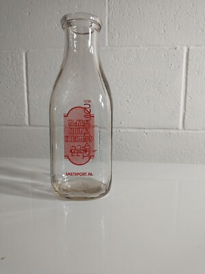 Vintage Milk Bottle McKean County Creamery Dairy Smethport PA CUP-O-GRAPH Back