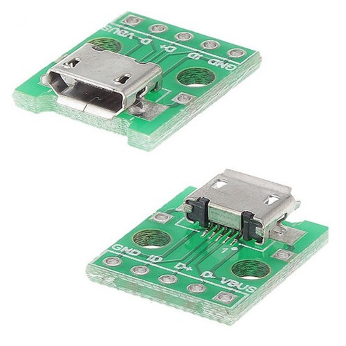 2 x USB Micro Female Socket Breakout Board 2.54mm Pitch Adapter Connector DIP - Picture 1 of 3
