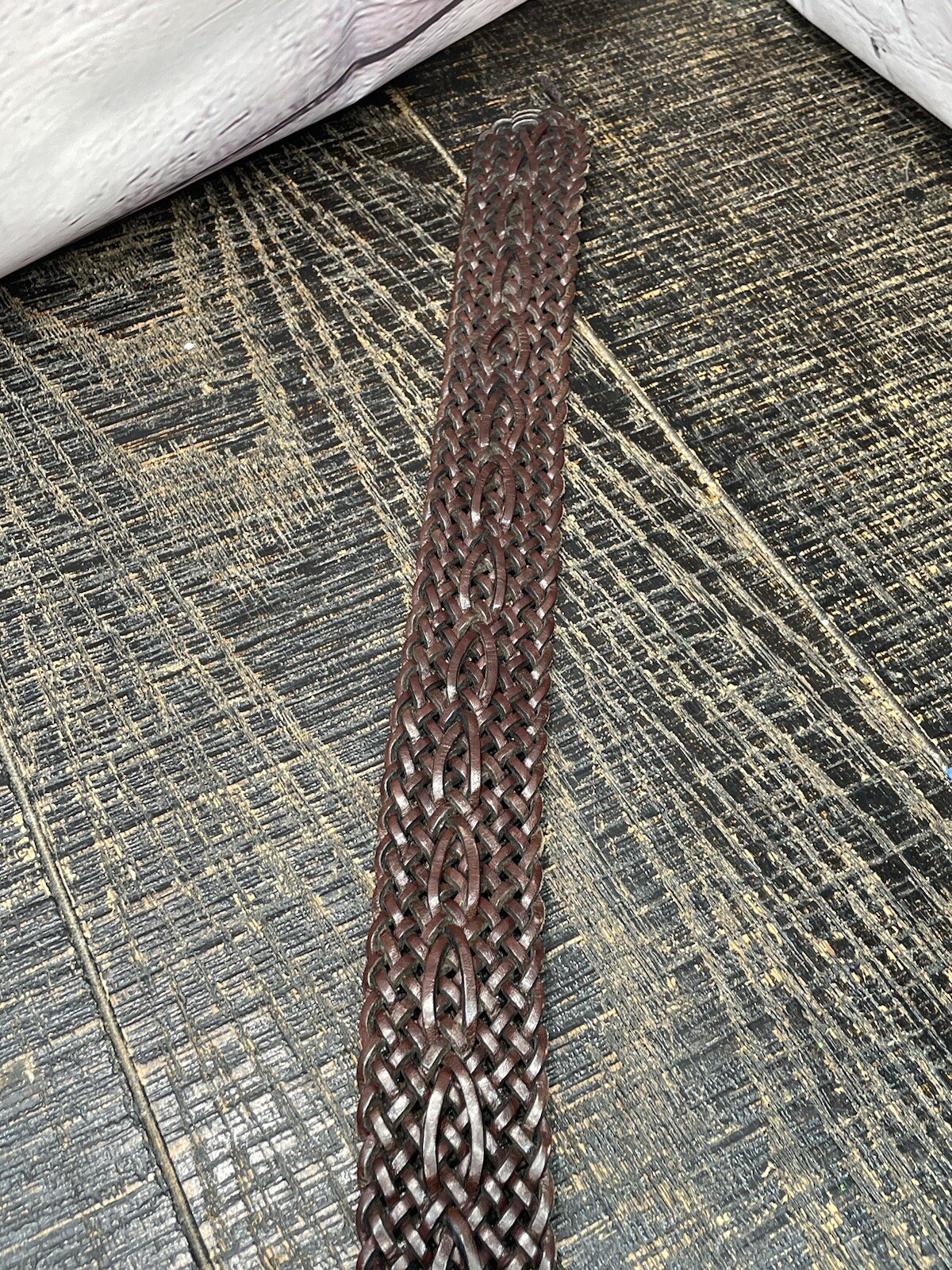 Genuine vintage COACH brown leather braided belt siz… Gem