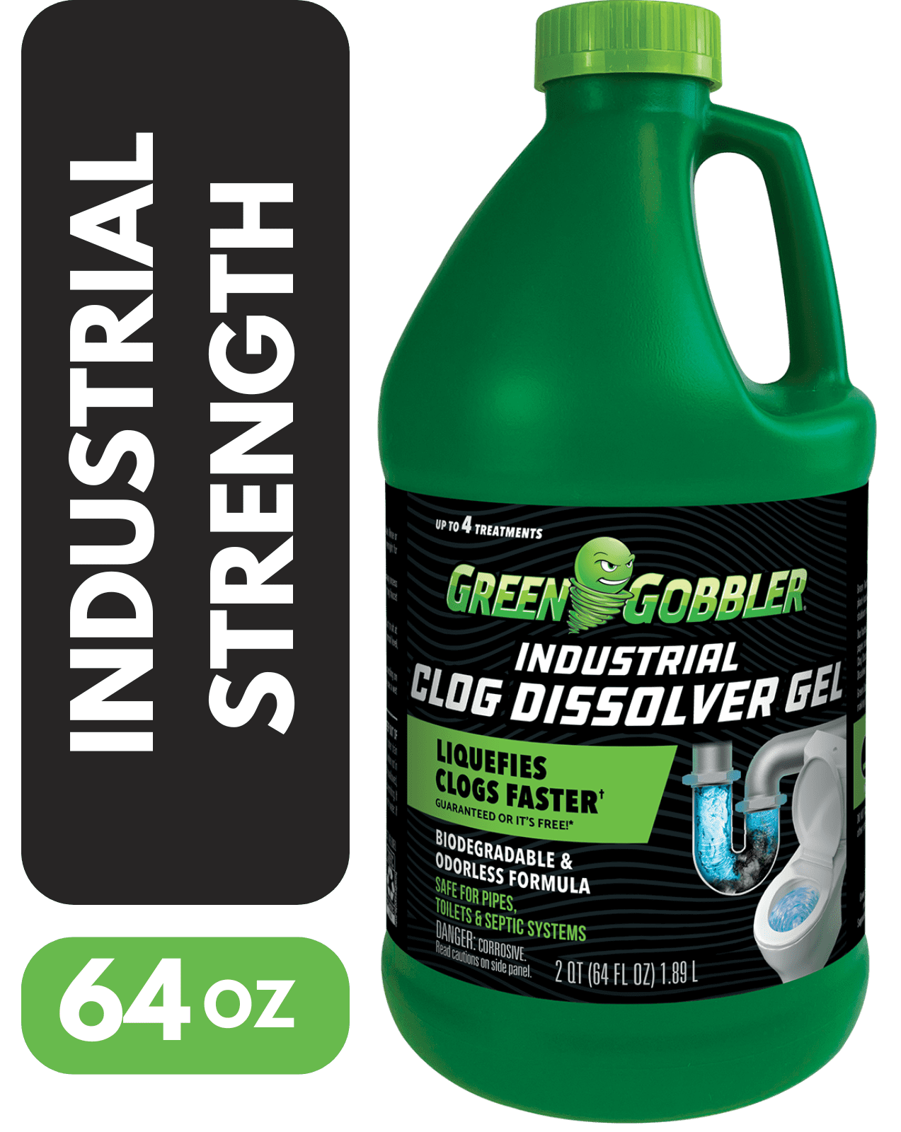 Green Gobbler Industrial Strength Drain Clog Remover & Cleaner Liquid Gel- 64oz.-image