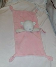 Carters Lamb Binky Pacifier Strap Holder Pink Lovey Security Blanket Rattle