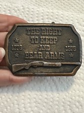 The Right To Keep And Bear Arms Vintage Belt Buckle Bicentennial 1776-1976