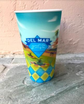 2 DEL MAR RACE TRACK LENTICULAR 3D 20 OZ CUP