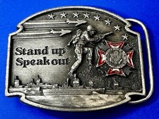 Stand Up Speak Out - Protect rights of all Veterans Vintage 1992 Belt Buckle