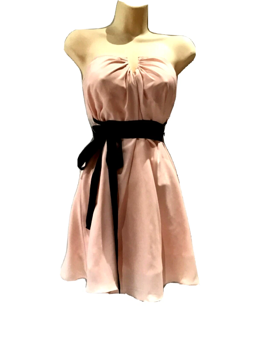 Elizabeth James pink strapless tie cocktail mini dress cache slip dress size 0 eBay