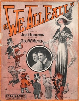 1911 WE ALL FALL antique vaudeville sheet music RICH & RICH, THOSE CHUMMY CHUMS
