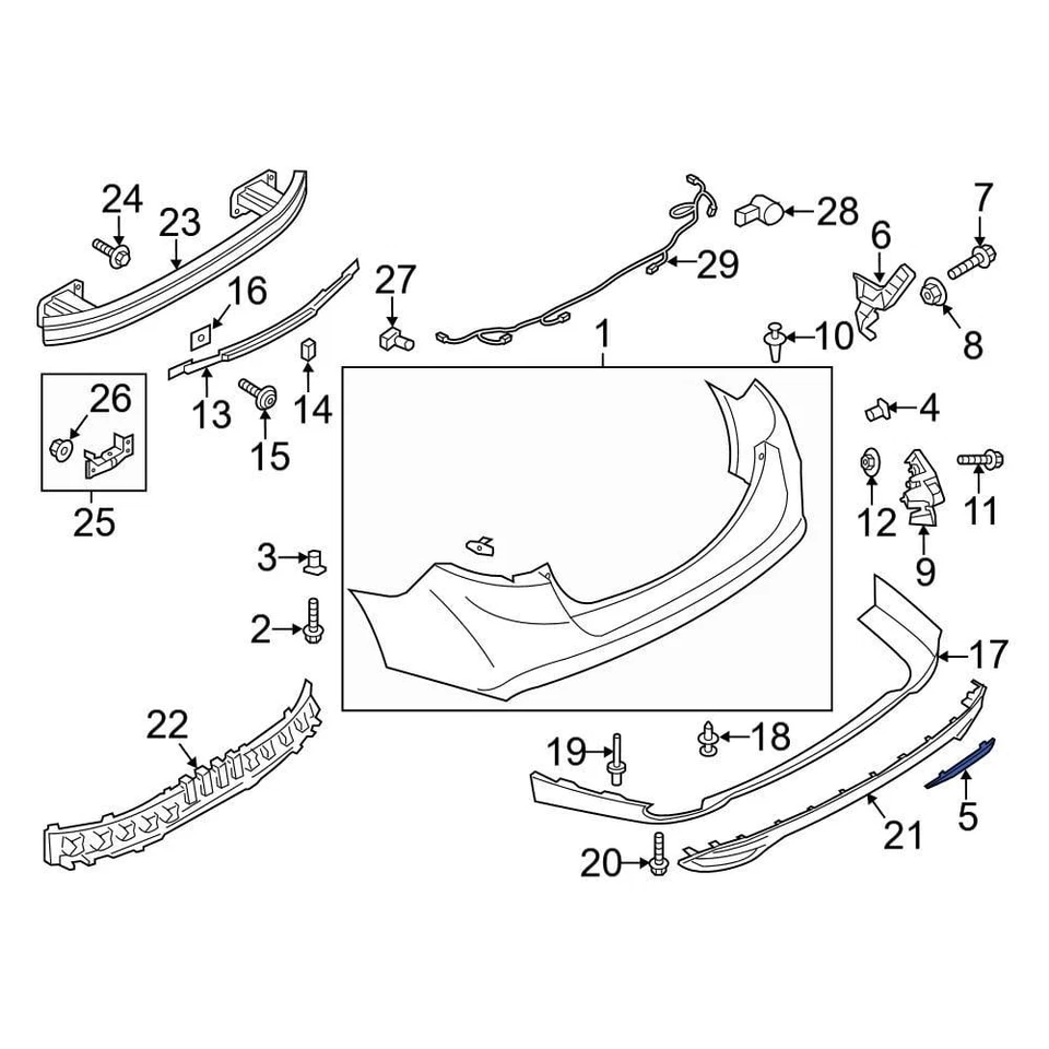 For Ford Fusion 2013-2018 Ford DS7Z13A565K Rear Left Reflector Panel Foto 2 de 2