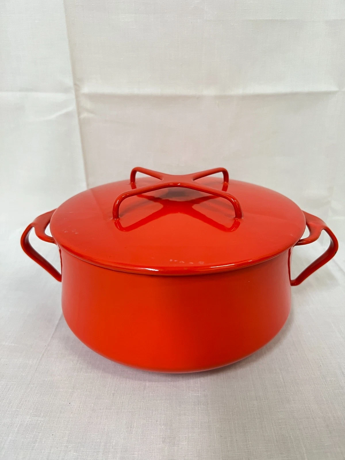 DANSK Kobenstyle 1950's DENMARK IHQ 7.25" Dutch Oven w/ Lid Red 2qt