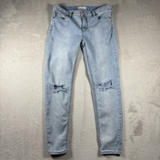 We The Free Jeans Womens Size 28 High Rise Skinny Medium Wash Distressed 384