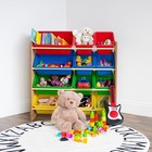 Natural/Primary Kids' Toy Storage Organizer with 12 Plastic Bins Anti-Tipping
