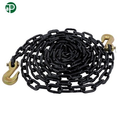G80 Transport Binder Chain 1/4'' × 14 Ft | Tow Chain with Clevis Grab Hooks