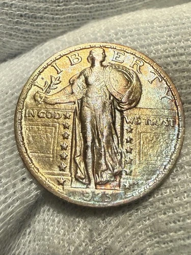 1923-P STANDING LIBERTY QUARTER Sharp Lustrous AU  + Toned