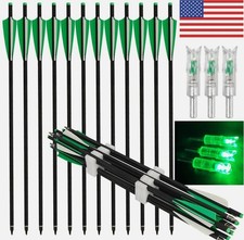 20" Carbon Crossbow Arrows Crossbow Bolts 3X Lighted Nocks Archery Bow Shooting