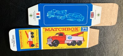 Matchbox #71 Wreck Truck  68- 70 Type F Repro Box 