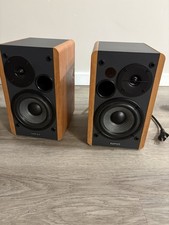 Edifier R1280T Powered Bookshelf Speakers Bundle 42W Cherry Wood Finish Great