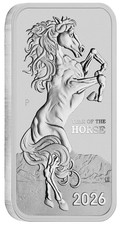 2026 Year of the HORSE RECTANGULAR 1oz .9999 1 Silver Bullion Coin