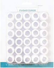 30 Pairs Plastic Standard Couplers Cake Decorating for Icing Nozzles, White 