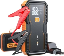 OXILAM Jump Starter 6000A for All Gas/12L Diesel, Car Battery Jumper Starter Por