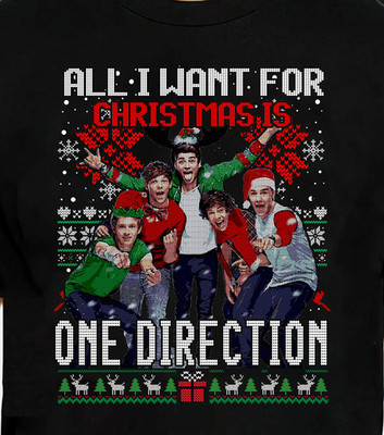 All I want for Christmas is One Direction Shirt Black  Unisex S-5XL 1S0335