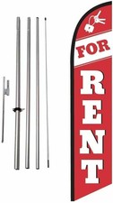 for Rent Advertising Feather Banner Swooper Flag Sign with...