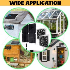 30W Solar Attic Fan Kit 14" DC Fan with 25W Motor for Roof Vent or Chicken Coop