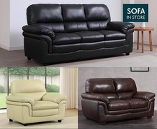 SOFAINSTORE Leather Aire Sofa Set – 3+2+1 Seater | Black, Brown, Grey, Cream, UK