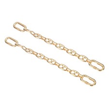 2Pcs Purse Strap Extender 8.7-Inch, Bag Extender Chain Light Gold, Flat Style